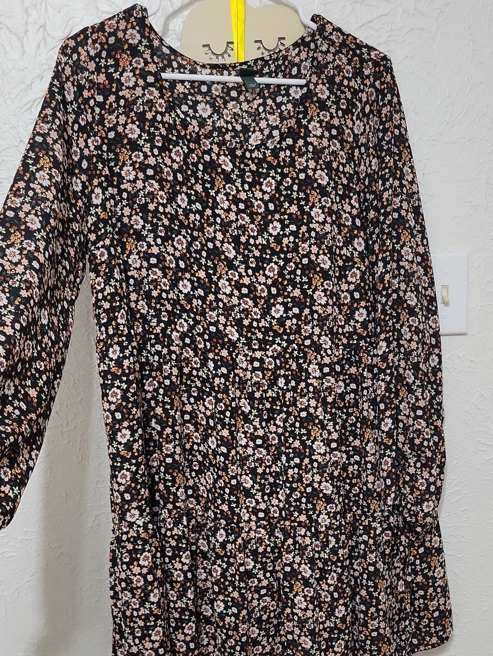 wild fable Black Floral Button-Front Dress